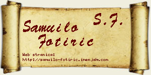 Samuilo Fotirić vizit kartica